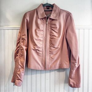 Vintage Pink Rogue Leather Jacket by Reilly Olmes Women’s Medium Zipper Closure